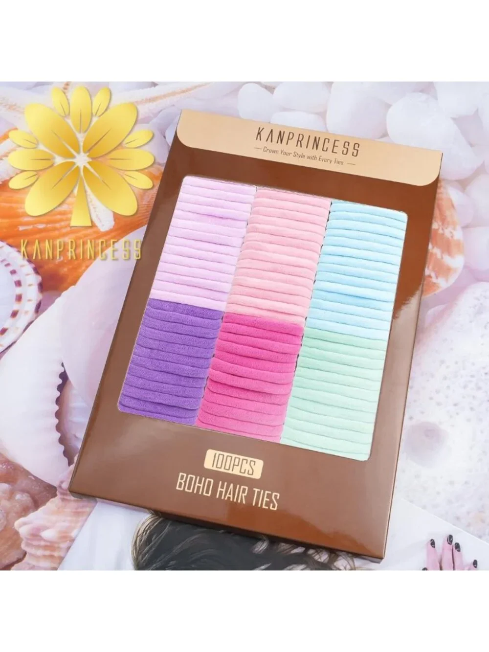 100PCS No-Damage Nylon Hair Ties - Soft, Stretchy Bands for Women & Girls